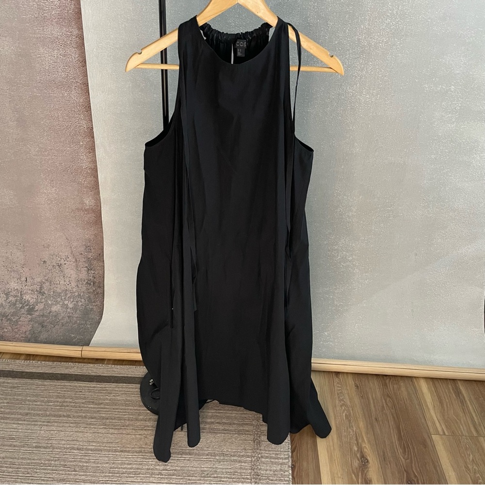 COS black halter neck adjustable dress